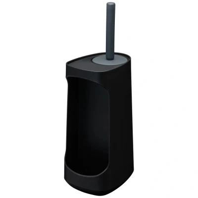 Imagen de Tiger Tess, Escobillero con Capacidad de Almacenamiento Independiente y Swoop®, escobilla WC Flexible Negro/Antracita, 187x145x454mm