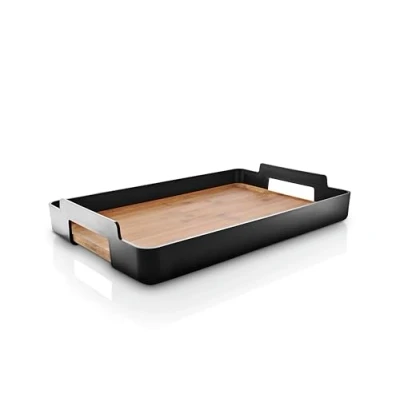 Imagen de Eva Solo bandeja rectangular Nordic Kitchen Elegante y práctica con asas Bambú carbonizado FSC Negro