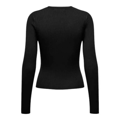 Imagen de ONLY Onlashley LS Peakaboo Oneck Knt Suéter, Negro, L para Mujer