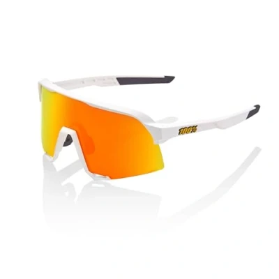 Imagen de Gafas 100% S3 Soft Tact, Blanco, Lente Espejo Naranja