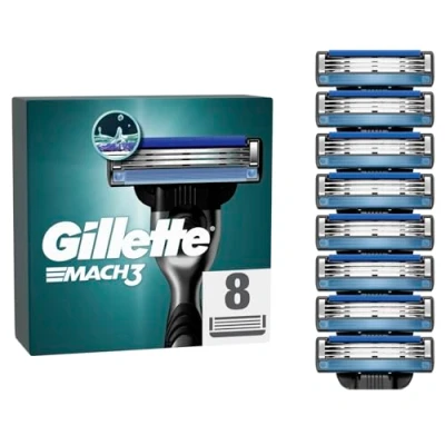 Imagen de Gillette Mach3 Cuchillas de Afeitar Hombre, Paquete 8 Recambio (el embalaje puede variar)