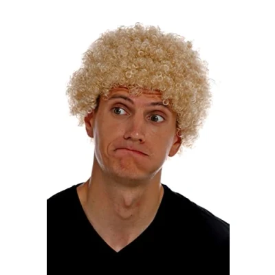 Imagen de WIG ME UP MMAM 9M K8692 Peluca para Mujeres Hombres Carnaval Payaso Afro rizos Cortos densos Cabello Crespo Rubio