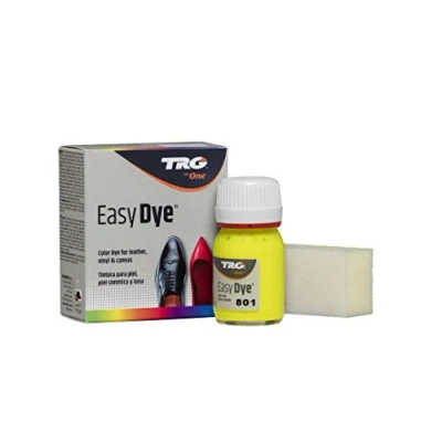 Imagen de TRG The One Tinte para Calzado y Complementos de Piel Tintura zapatos Piel, Lona Sintética con Esponja aplicadora Easy dye #801 Amarillo Flourescente, 25ml