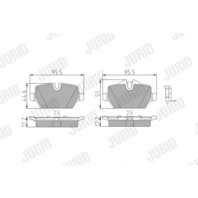 Imagen de JURID 573136J Juego de pastillas freno preparado para indicador desgaste con accesorios BMW: 3 Berlina, Coupé, 1 Hatchback