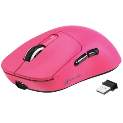 Imagen de VGN GAMEPOWER Attack Shark X3 Superlight Ratón Gaming Inalámbrico, 49g Ultraligero Mouse Gaming, Sensor PAW3395, G502, 26,000DPI, 2.4G/Bluetooth/Cableado, Batería 200 Horas, PC/Mac, Rojo Baya