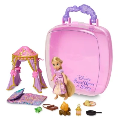 Imagen de Disney Store Oficial Set de Juego con Minimuñeca Rapunzel, Enredados, Disney&#039;s Once Upon a Story, 10 Piezas, Incluye Pascal, Tienda Dosel, Cama Floral y Accesorios, para +3 años
