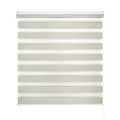 Imagen de Decorblind Estor Enrollable Doble Capa Noche y Día Instalación Pared o Techo, Medida Estor: 180x250 Ancho x Largo/Medida Tela 177x245 Color Beige, Ventana