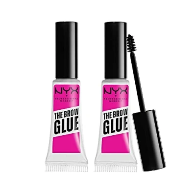 Imagen de NYX Professional Makeup Fijador de Cejas Larga Duración 16 Horas The Brow Glue, Fórmula Vegana, Pack Doble, Gel Transparente
