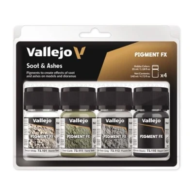 Imagen de Vallejo 73193 Pigmentos Colores Acrílicos, Holín Y Cenizas, 35 ml, 4 uds