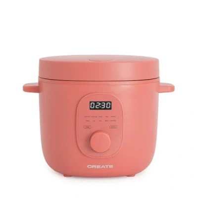 Imagen de CREATE/RICE COOKER/Arrocera eléctrica multifunción 3L terracota/Programable hasta 24h, con cesta vaporera, prepara tartas, guisos o sopas, función de mantener el calor, 600W