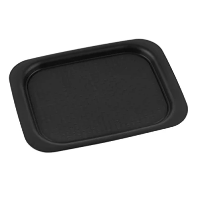 Imagen de Wenko Bandeja Antideslizante XL Negra, Fuente de plástico Superficie y Parte Inferior Texturizada, con prácticas Asas para Servir la Comida, 45,5 x 2,3 33 cm