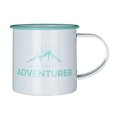 Imagen de Premier Taza Adventurer de Acero galvanizado, 350 ml, Blanco/Verde, 1 Unidad (Paquete 1)
