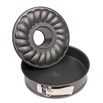 Imagen de Dr. Oetker Molde Redondo para Roscos y Tartas, Desmontable 24 cm con Doble Base, Acero Revestimiento Especial Antiadherente, Color Negro, 1 Unidad