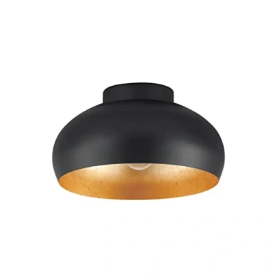 Imagen de Eglo lámpara de techo Mogano 2, 1 luz, salón metal en negro y dorado, pasillo, iluminación con casquillo E27