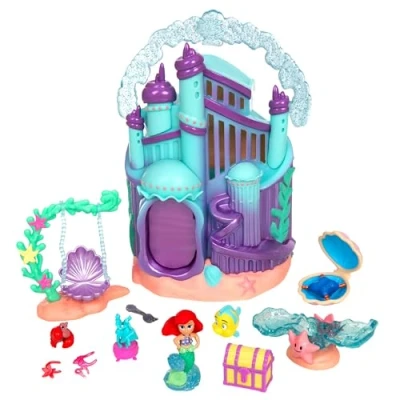 Imagen de Disney Store Official, La Sirenita, Ariel casa muñecas, colección Once Upon a Story, 14,5 cm/6&quot;, Set Juego con Flounder, Sebastián, Palacio de Tritón y Accesorios, Apto Partir 3 años