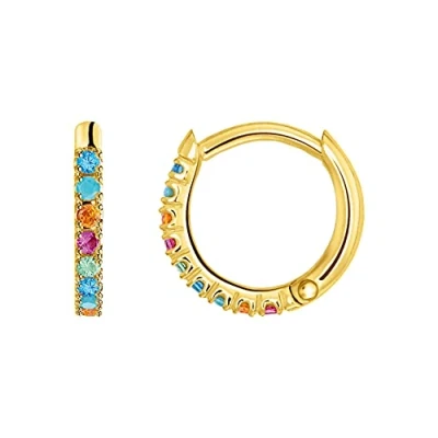 Imagen de THOMAS SABO Pendientes de un Solo Aro Piedras Colores Plata Chapada en Oro CR658 488 7, Multicolor
