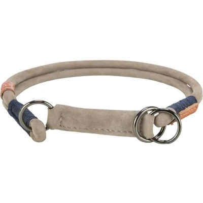Imagen de TRIXIE Zug Stopp BE Nordic Collar de Piel para Perro L XL, Color Gris, cómodo Perros Grandes y Muy con Control tirones, Robusto Elegante, 17150