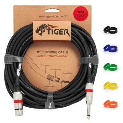 Imagen de Tiger MIC6 10 Cable para micrófono XLR a jack (macho/hembra, m)