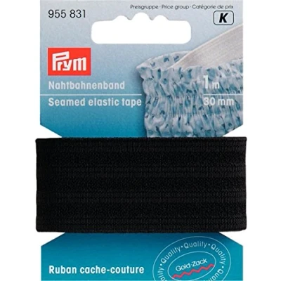 Imagen de Prym 1 m 30 mm Costuras, Cinta de Goma, Negro