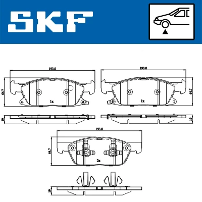 Imagen de SKF VKBP 80433 A Juego de pastillas freno con avisador acústico desgaste FORD: S Max Mk2, Galaxy Mk3 MPV