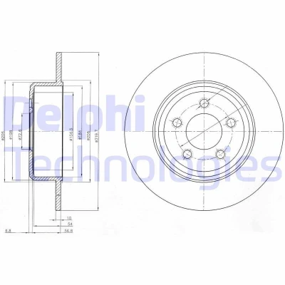 Imagen de DELPHI BG4074 Disco de freno 320 10 5 macizo aceitado sin procesar cojinete rueda, anillo sensor ABS CHRYSLER: 300C Touring, Berlina