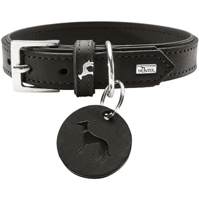 Imagen de HUNTER Collar Larvik, 50 Suave Piel de Vaca, Negro/Negro