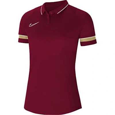 Imagen de Nike Dri FIT Academy Camisa Polo, Mujer, Team Rojo/Blanco/Jersey Oro/Blanco, XS