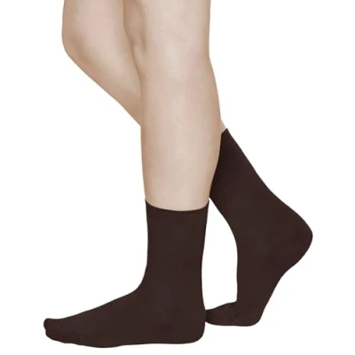 Imagen de vitsocks Calcetines de LANA MERINO Pura Mujer (3 PARES) Suaves Calientes para Invierno, lisos marrón, 35 38
