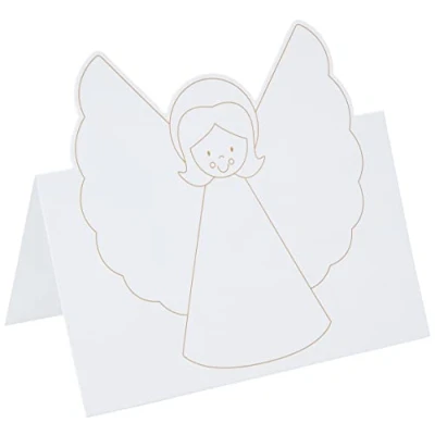 Imagen de Baker Ross Tarjetas 3D con ángel navideño que los niños pueden crear y decorar (pack de 8)