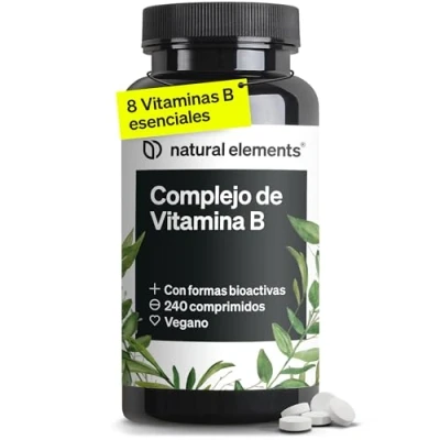Imagen de Complejo de Vitamina B 240 comprimidos con 8 vitaminas esenciales y cofactores formas bioactivas vegano, alta dosificación probado en laboratorio