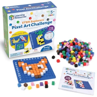 Imagen de Learning Resources el Reto del Pixel Art Explorers, 402 Piezas, 5+ años, Juguetes, Fundamentos de la programación para niños, Actividades Stem Aula, Multicolor, M (LER9463)