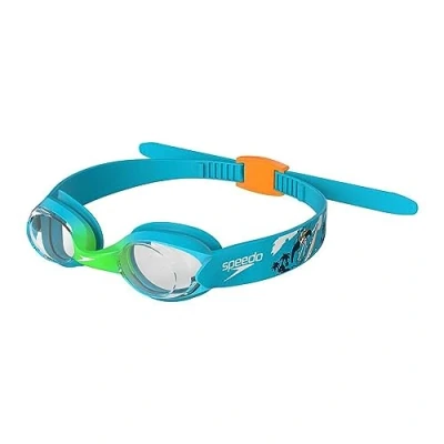 Imagen de Speedo Gafas de natación unisex infantiles Illusion, color azul, verde fluo y naranja fluo, talla única