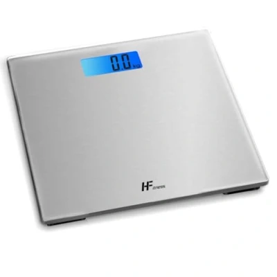 Imagen de HomeFashion LCD Báscula de baño digital electrónica Vidrio, plataforma 28x28 cm, capacidad 180KG, pantalla retroiluminada, control peso