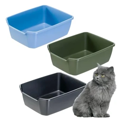 Imagen de Ferplast Arenero Gato NIP con Bordes Altos, Inodoro Abierto para Gatos, Caja de Arena Mascotas, Alto, 46 x 36 h 16,2 cm