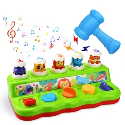 Imagen de UCAMP Juguetes Niños 1 Año,Pop up Animales Bebes,Juguetes Montessori con Música Y Sonidos,Juguete de Desarrollo Botones Colores,Juguetes Pop para 1, 2, 3 Años