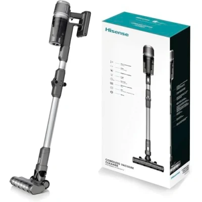 Imagen de Hisense HVC6464A Aspirador Escoba sin cable, 25.2V, autonomía hasta 60 minutos , indicador LED de carga, accesorios para aspirar y fregar suelos con cepillo mopa