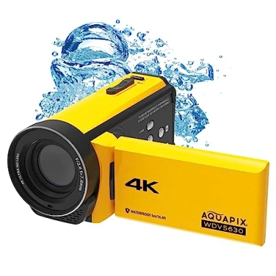 Imagen de Easypix WDV5630 Videocámara acuática Amarillo. Sumergible hasta 5 m; Vídeo 4K; Fotos 56 MP de resolución; Zoom Digital 18x; Sensor 13 MP.