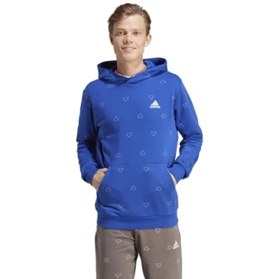 Imagen de adidas Hombre Seasonal Essentials Monogram Graphic Hoodie, Semi Lucid Blue, XL