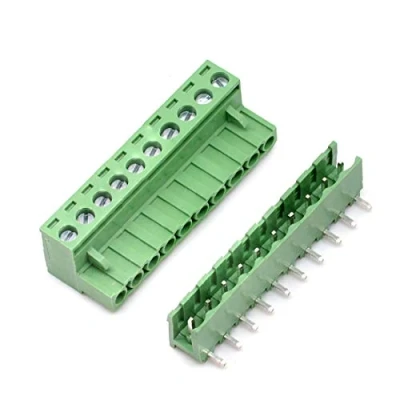 Imagen de Oiyagai Conjunto de 10 Conectores Bloques Terminales Enchufables PCB en Ángulo Recto Pines, Paso 5,08mm