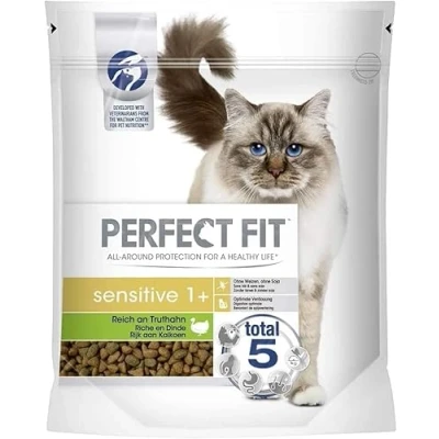 Imagen de Sensitive 1+ Alimento seco para adultos, gatos sensibles a partir de 1 año, rico en pavo, sin trigo ni soja, ayuda la digestión 750 g