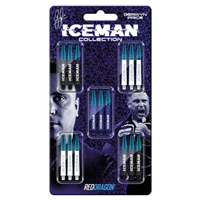 Imagen de RED DRAGON Gerwyn Price Iceman Nitro Ionic Dart Shaft Collection 5 Juegos por Paquete (15 cañas en Total)