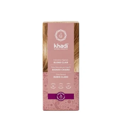Imagen de khadi rubio CLARO tinte natural, Colorea tu cabello con un tono fresco y radiante sin aclararlo, 100% vegetales vegano, cosmética natural certificada, 100g