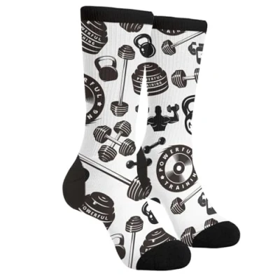 Imagen de Wpamlrta Calcetines novedosos casuales locos divertidos para mujeres, hombres, adolescentes, regalo, Peso elevable, Talla única