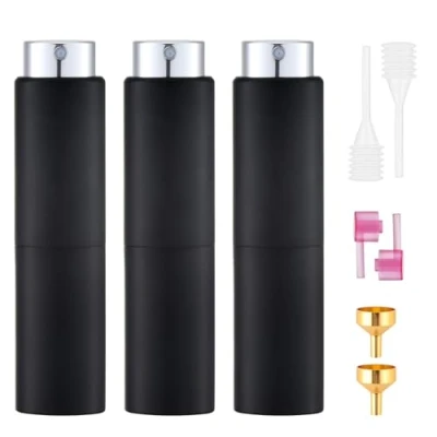 Imagen de Toureal 20ml Atomizador Perfume (3 Piezas) Perfumador Dispensador, Botellas de Viaje, Spray Pulverizador Pequeño para Colonia (Negro)