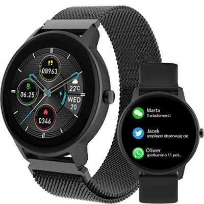 Imagen de Smartwatch Forever ForeVive 2 Slim SB 325/ Notificaciones/Frecuencia Cardíaca/Negro