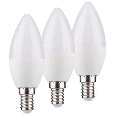 Imagen de Müller Licht Juego de 3 bombillas LED (5,5 W 40 W, E14, mate, 420 lm, Ra95, luz blanca cálida, 2700 K, forma vela)