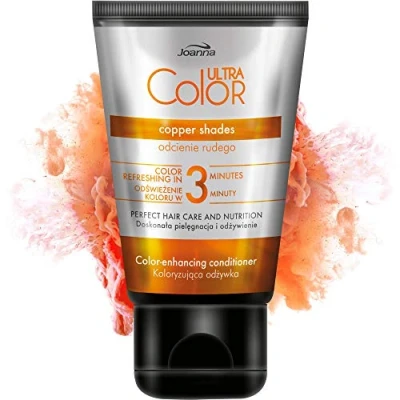 Imagen de Joanna Ultra color Acondicionador de protección del para pelo rojo y cobre natural teñido Hidratante Refresque e intensifica el en 3 minutos 100 ml