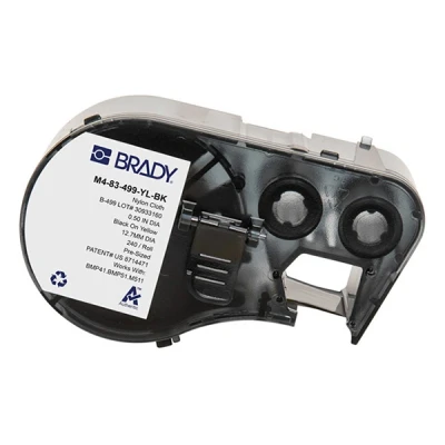 Imagen de BMP51 Brady M4 83 499 YL BK etiquetas de tejido nailon negro sobre amarillo Ø 12,7 mm