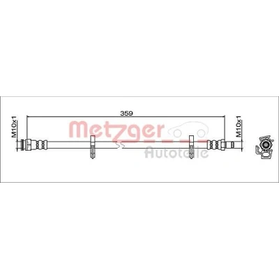 Imagen de METZGER 4112051 Latiguillos de Freno Eje delantero, izquierda, derecha 359 M10x1