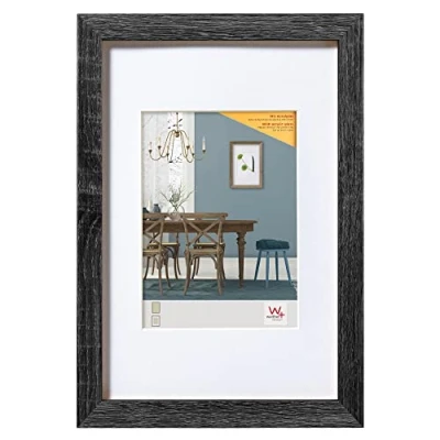 Imagen de walther design EFX460D Marco de madera Fiorito Cristal artístico, 40x60 cm, gris oscuro